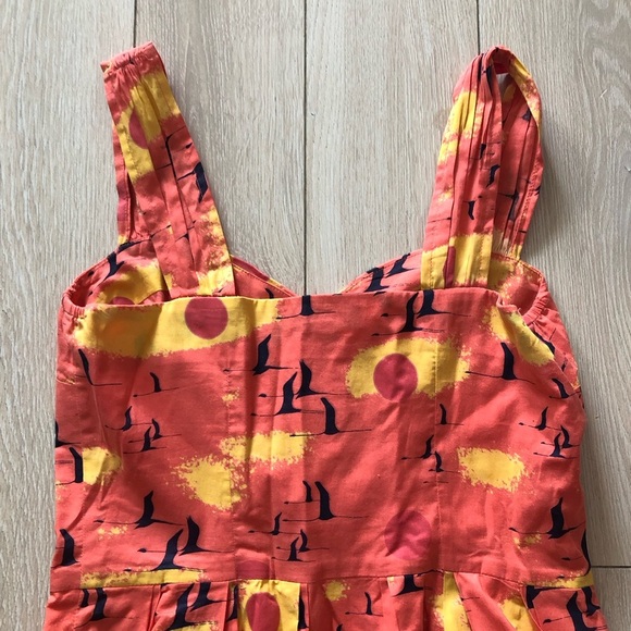 Emily and Fin Sweetheart Neckline Flare Dress in Orange Size S - Picture 6 of 12